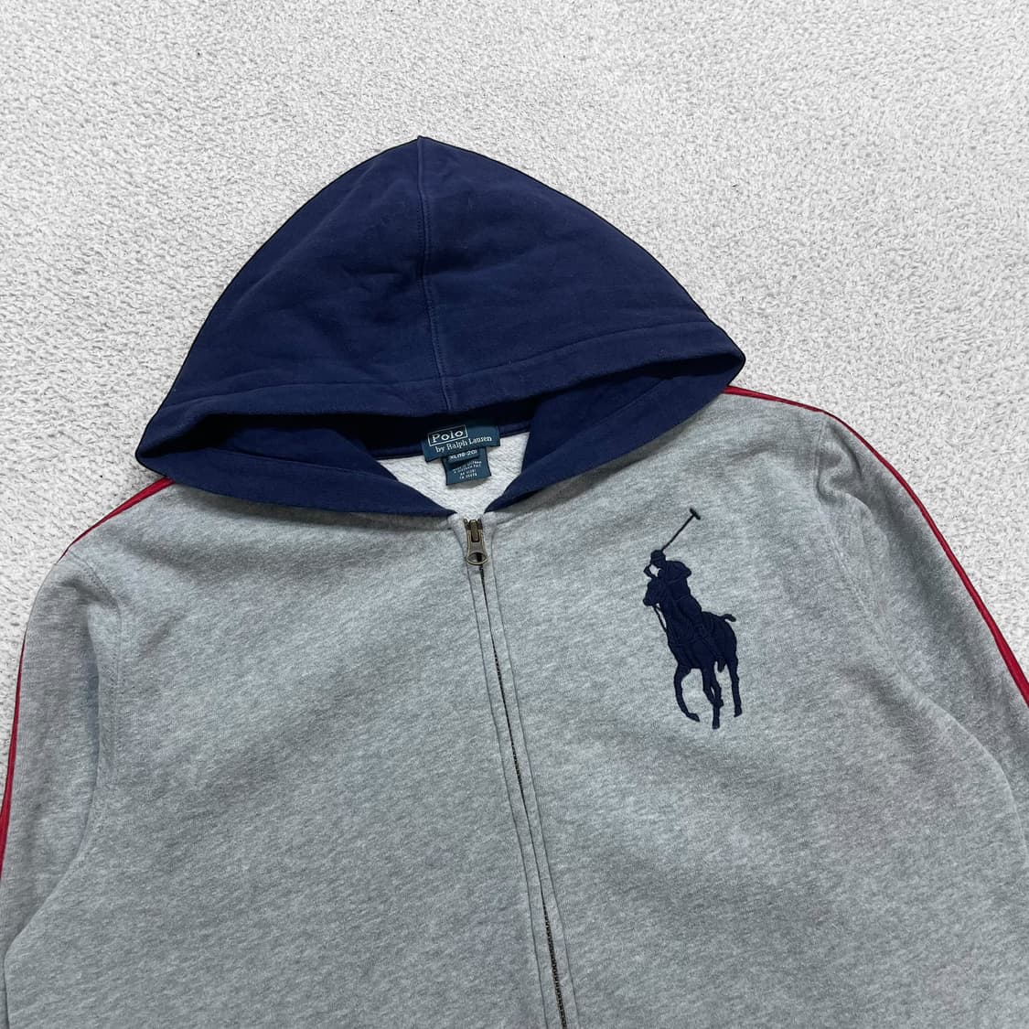 폴로 랄프로렌 빅 포니 사이드라인 후드집업 그레이 상품이미지3