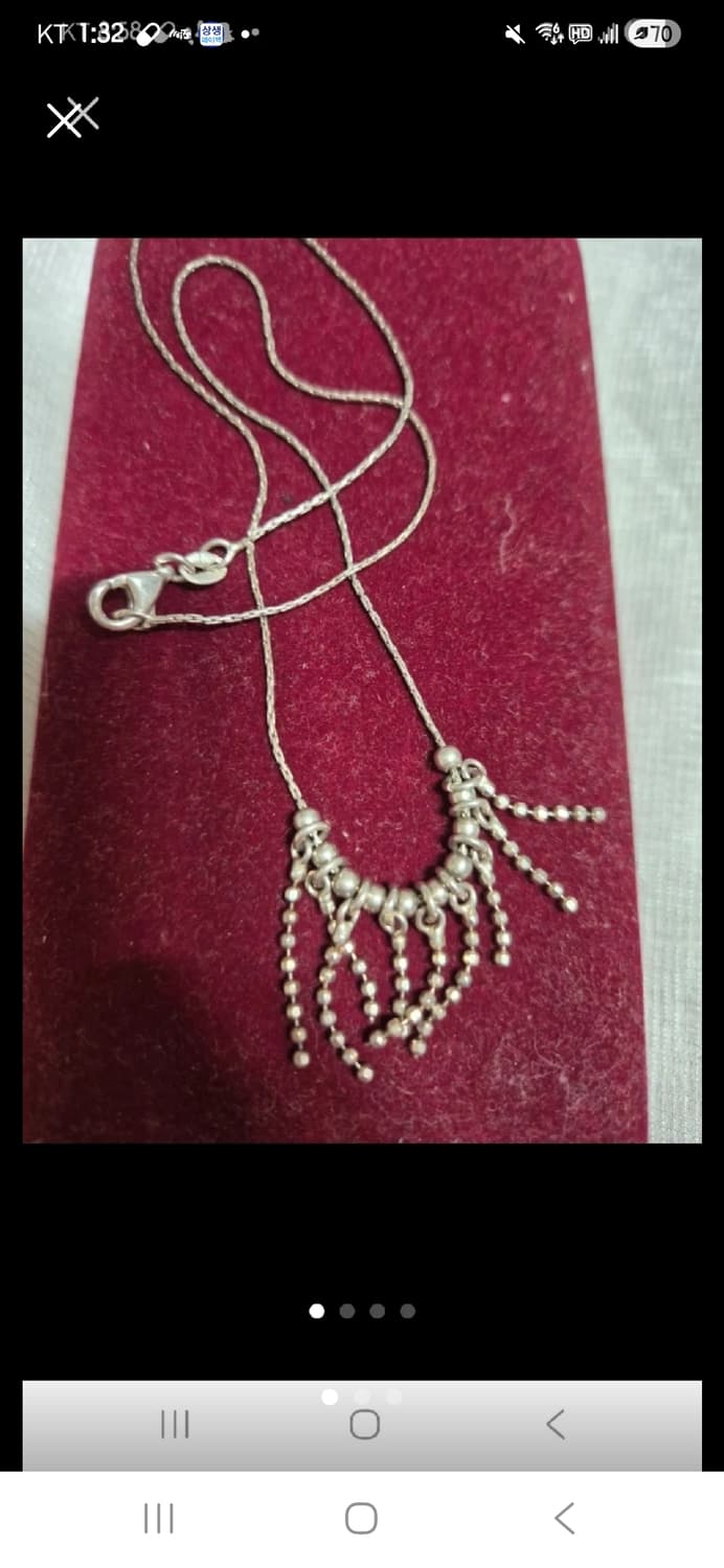 925 실버볼 체인 테슬 목걸이 상품이미지1