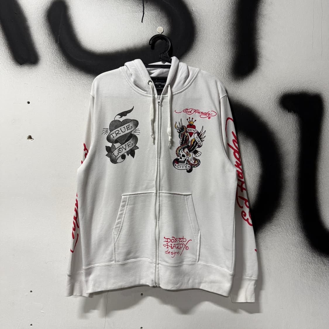 에드하디 오리엔탈 스컬 빅 프린팅, 자수 디테일 집업 후디 상품이미지2