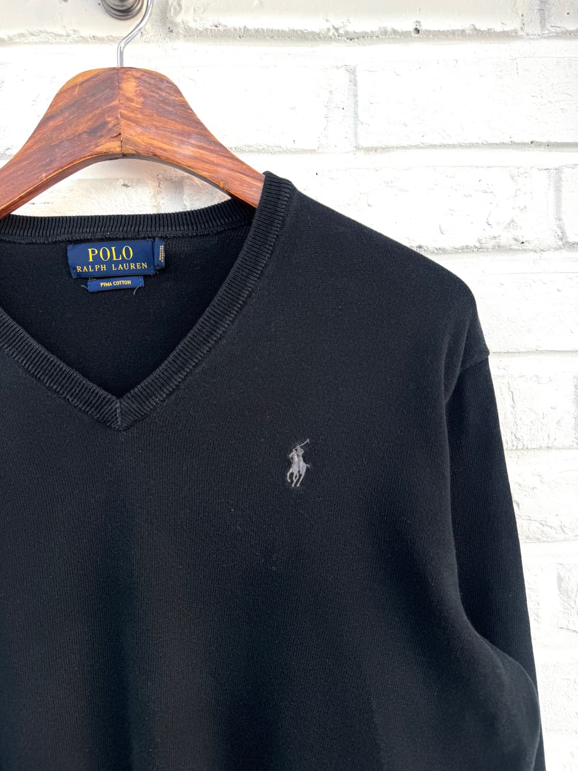 폴로 블랙 브이넥 코튼니트 상품이미지4