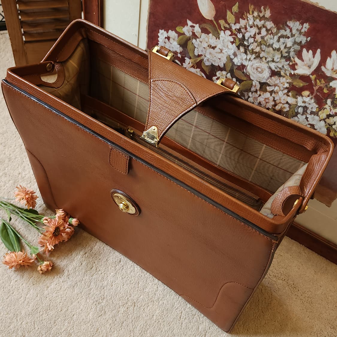 90s 버버리 브리프케이스 닥터백 카우하이드 서류가방 브라운 상품이미지9