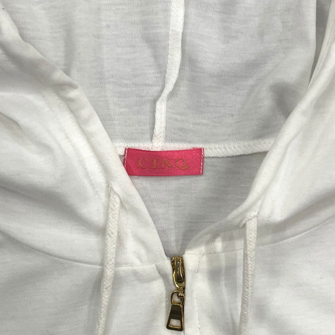 White Crop Hood Short Sleeve zipup 상품이미지5