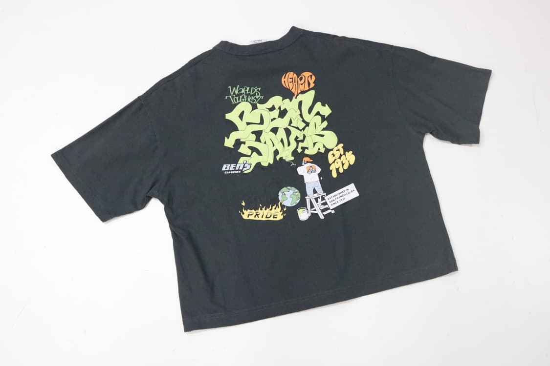 벤데이비스 빈티지 백로고 그래픽 차콜 반팔 티셔츠 (M) 상품이미지2