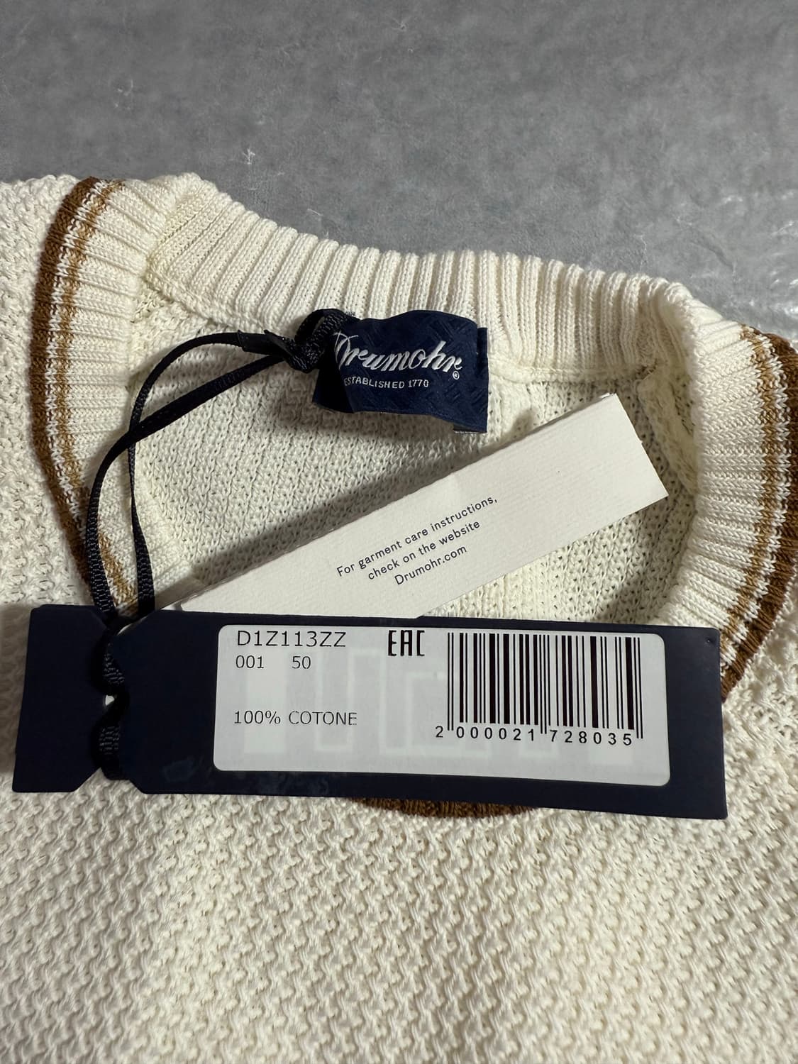 [50] 드루모어 스트라이프 스웨터 화이트 베이지 상품이미지5