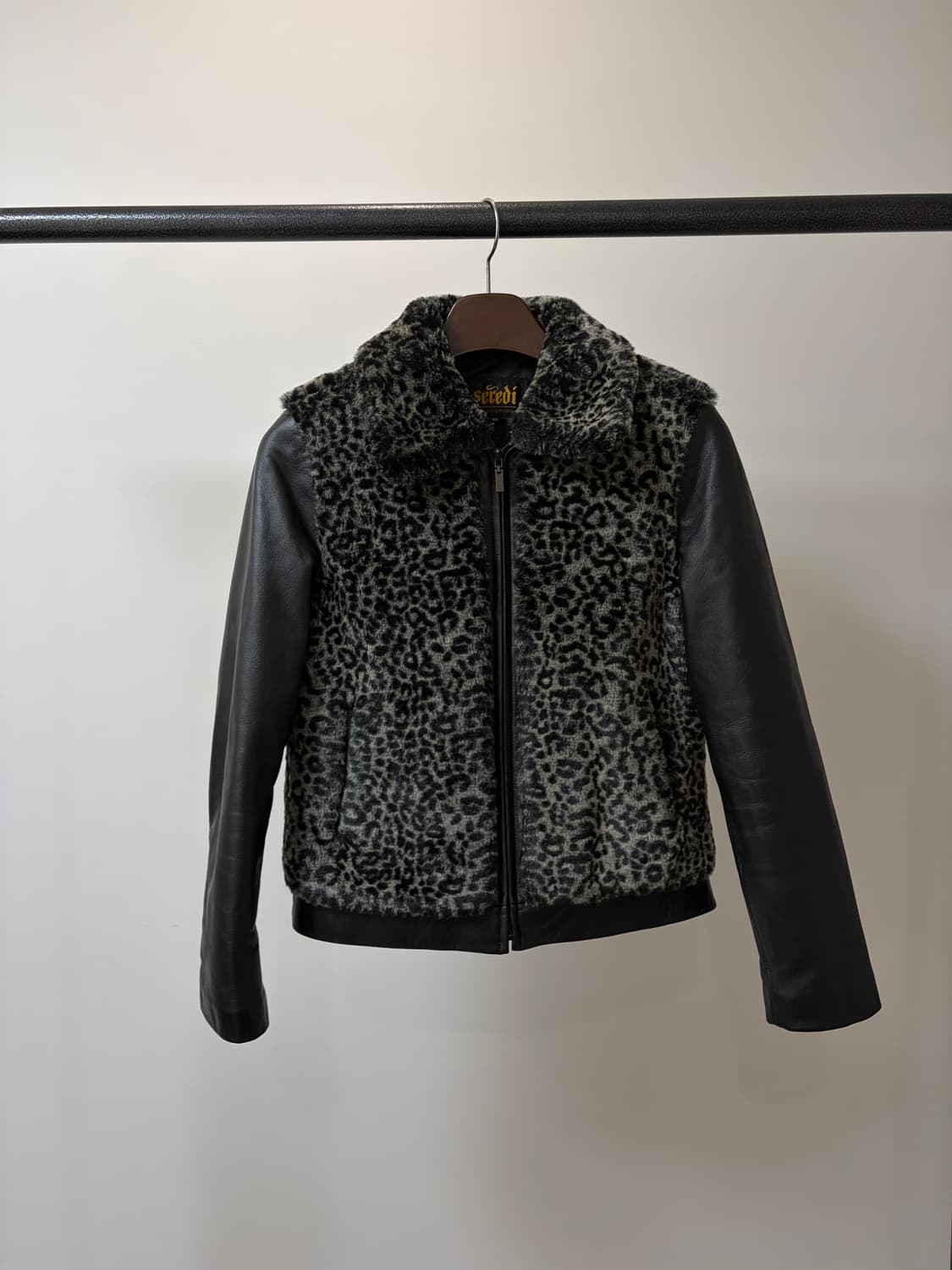 Seredi Mixed 레오파드 레더 퍼 자켓 상품이미지1