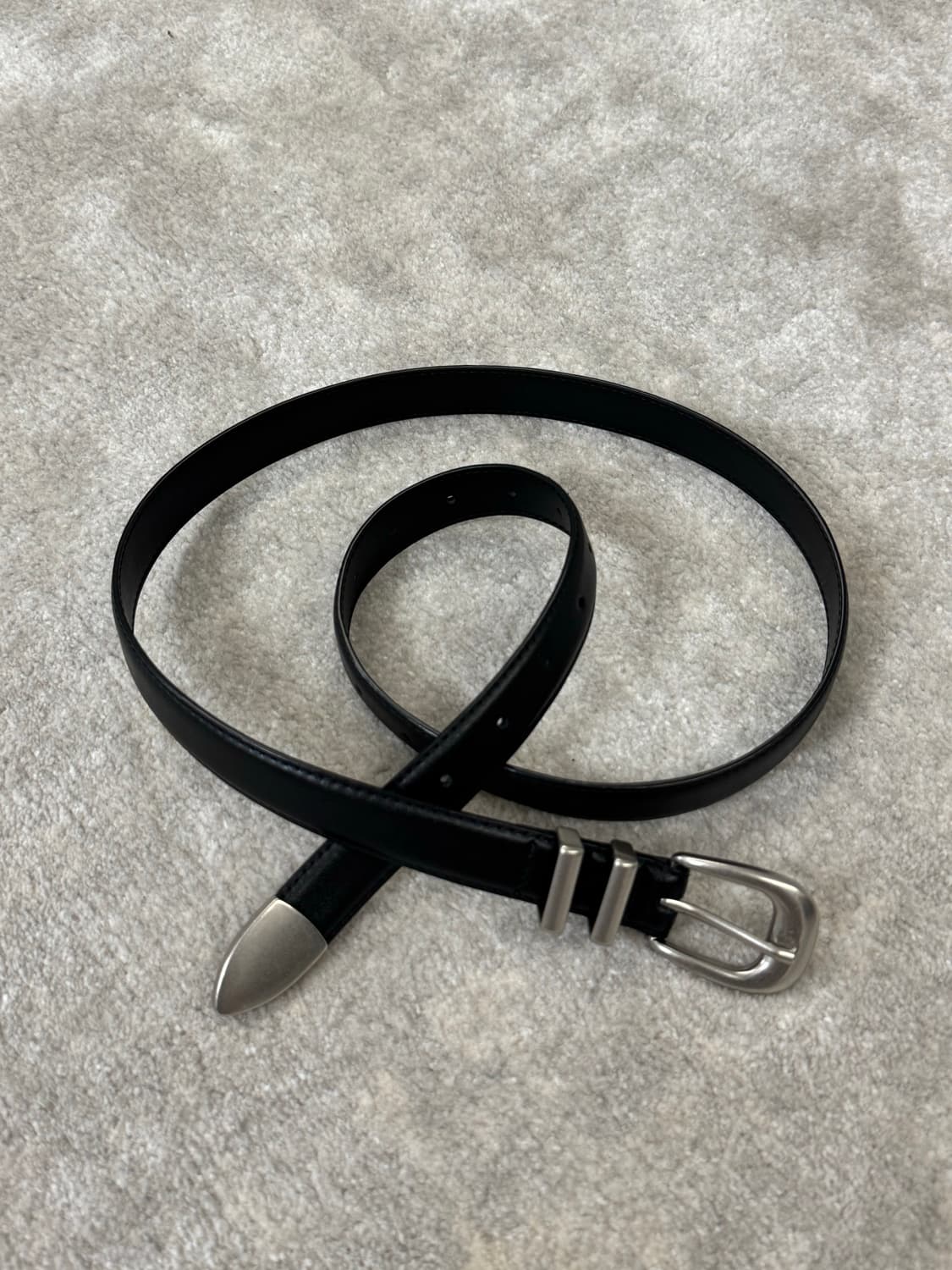 [더블유엠씨] 웨스턴 레더 벨트 블랙 FREE(+10cm Long) 상품이미지2