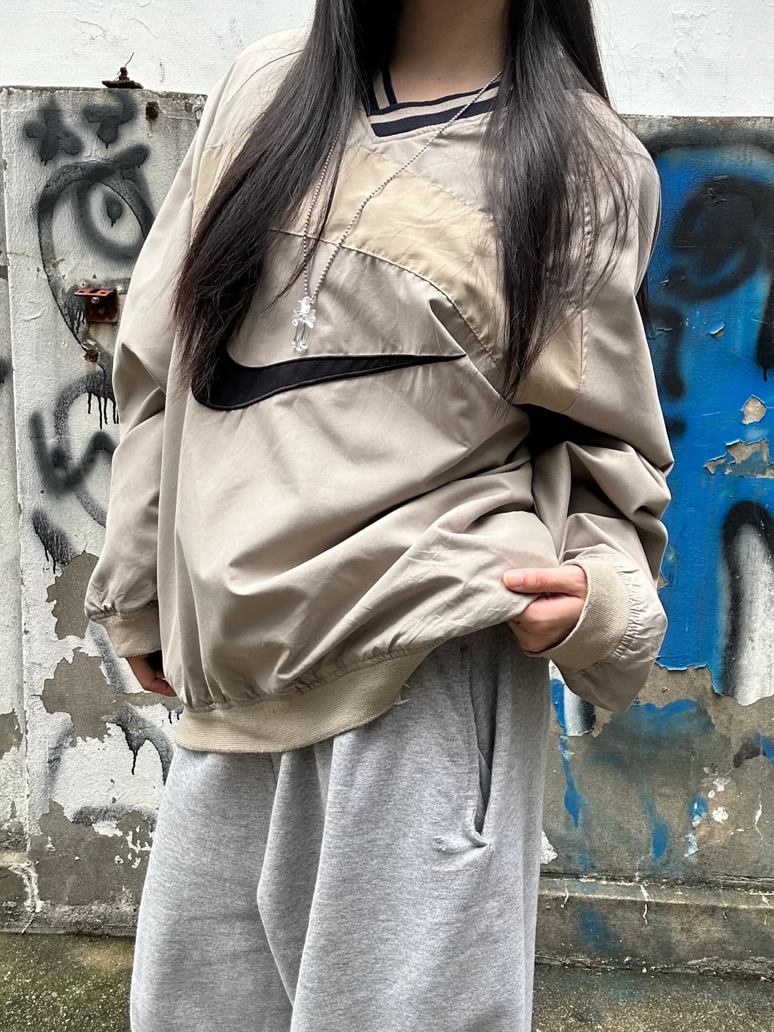 90s 나이키 올드스쿨 빅로고 베이지웜업 상품이미지1