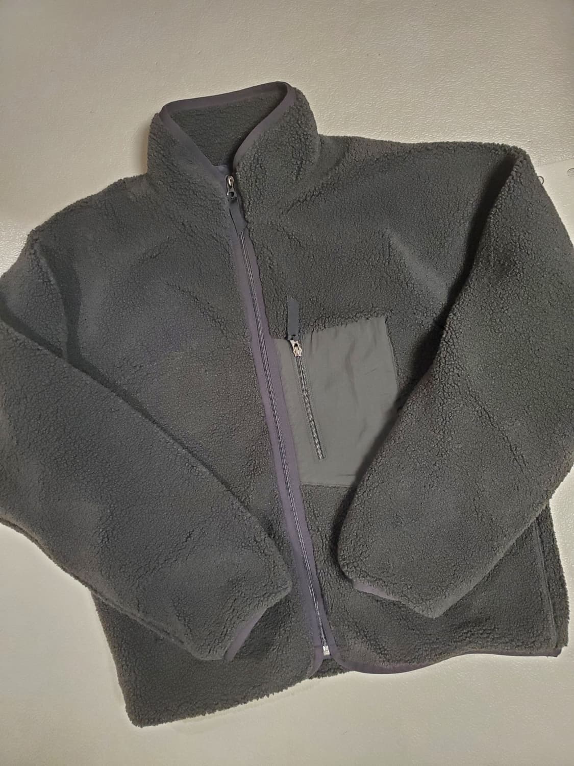 새상품급) 탑텐 남녀공용 다크그레이 쉘파 패딩 하이넥 플리스 집업_MSD 상품이미지2