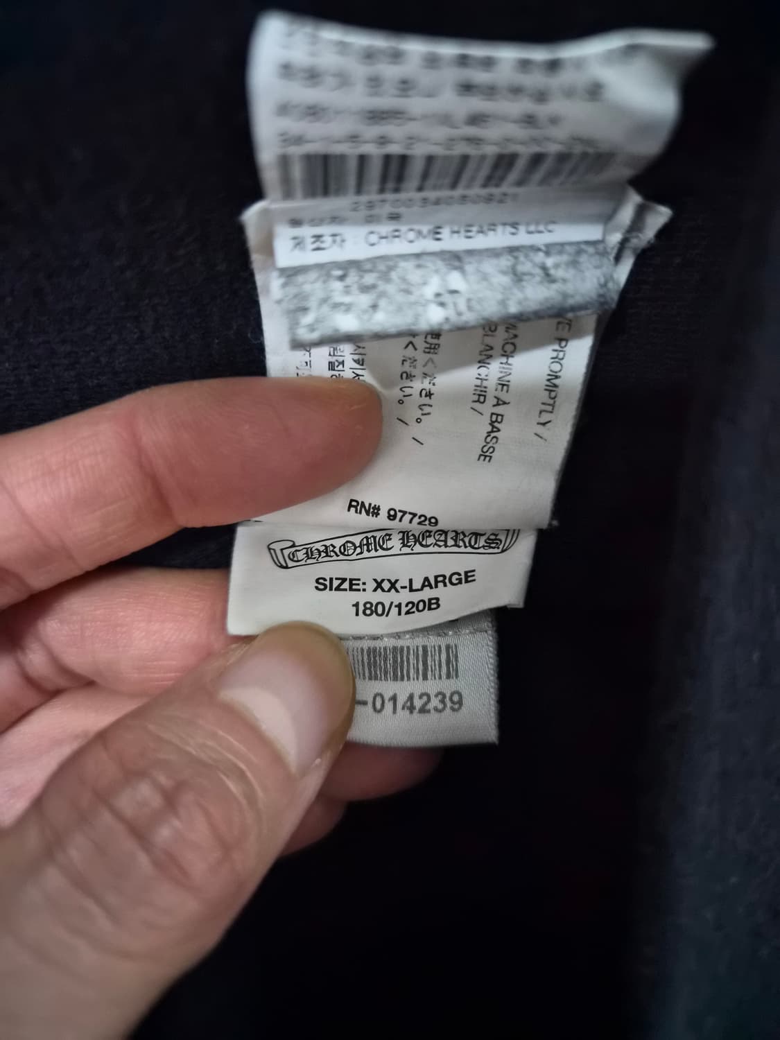 크롬하츠 스크롤 로고 후드집업 XXL (청담 매장 구매,정품,영수증) 상품이미지8