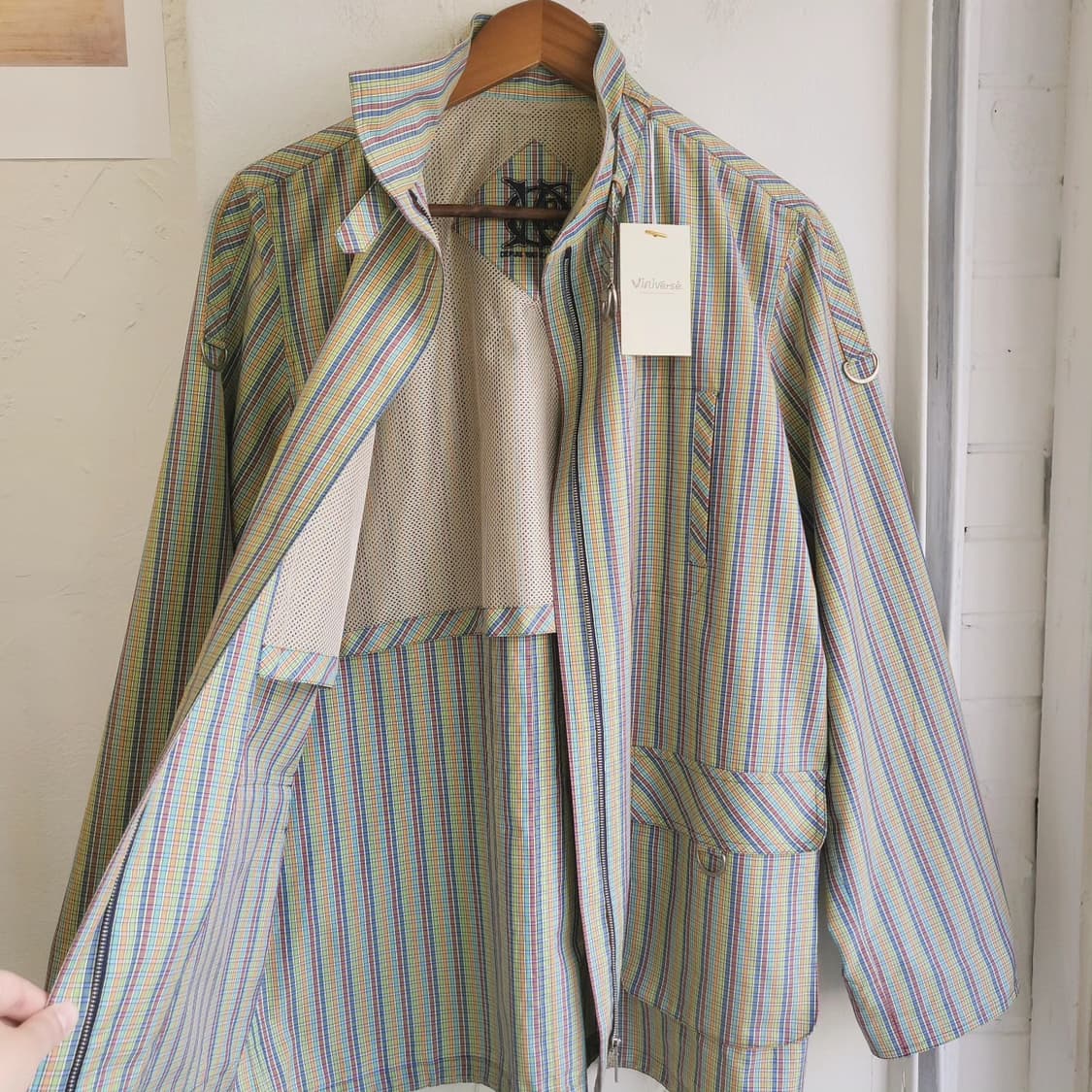 kaoryinu 레인보우체크 하이넥 자켓 상품이미지8