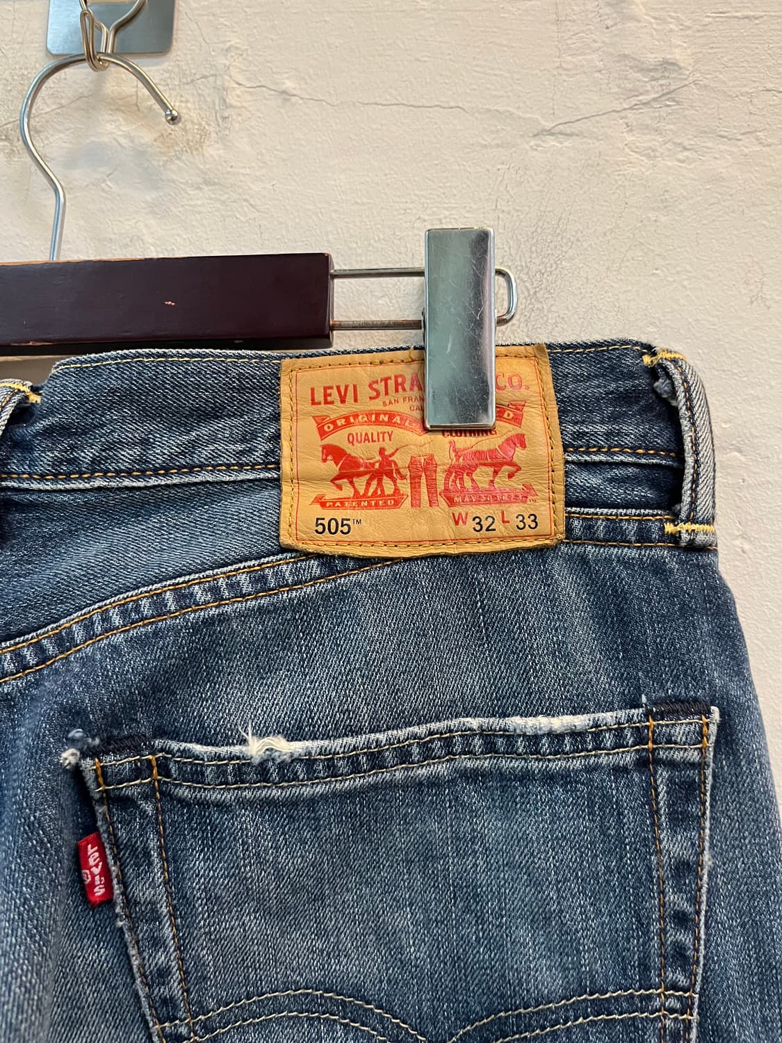 Levis 505 워싱 데님 팬츠 W32/L33 상품이미지6