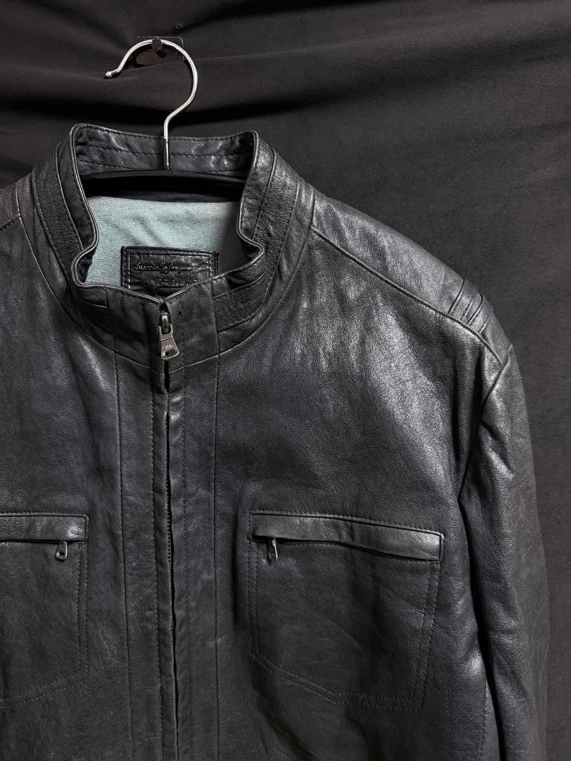 Black leather jacket 상품이미지4