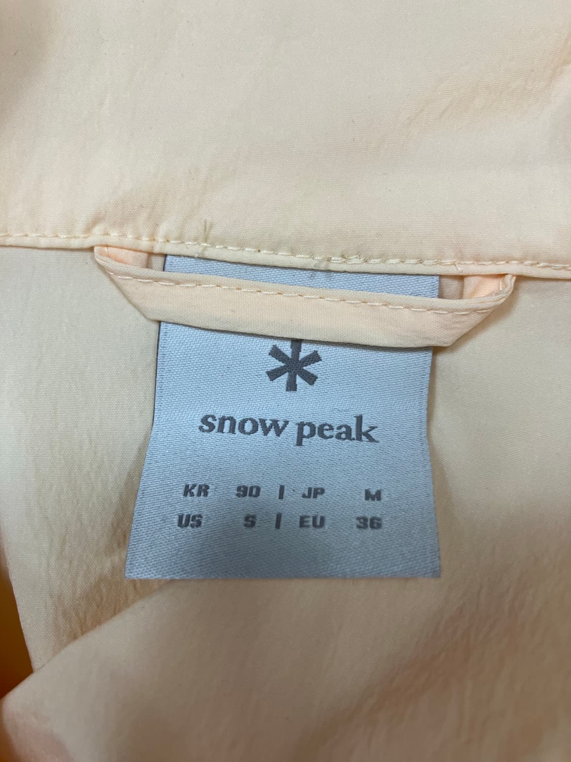 스노우피크 바람막이 집업 자켓 살구색 90 상품이미지9