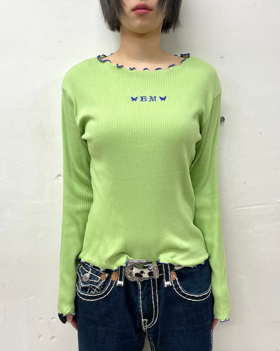 Green blue wave long sleeve  상품이미지2