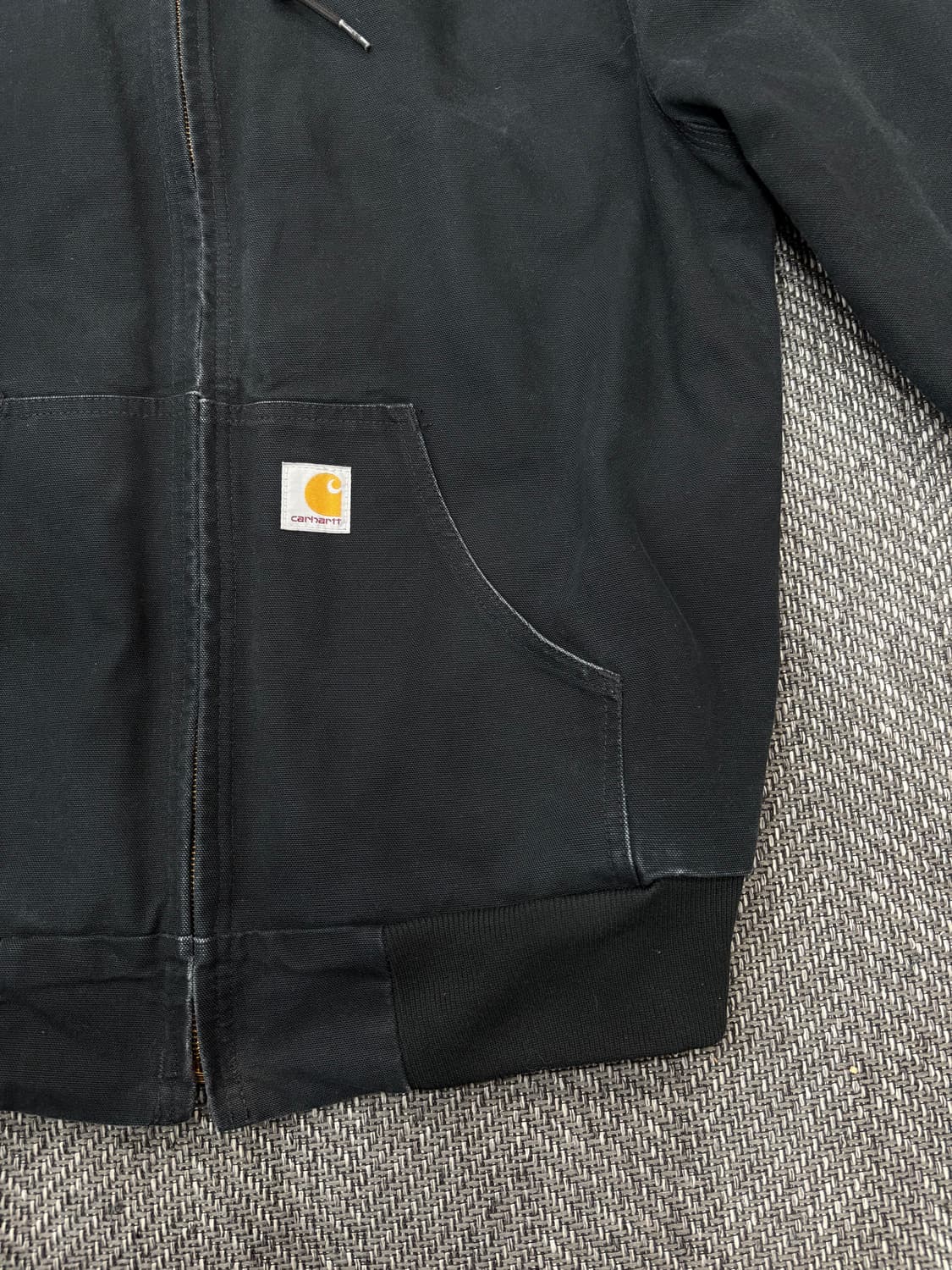칼하트 워크자켓 후드집업 워싱블랙 상품이미지3