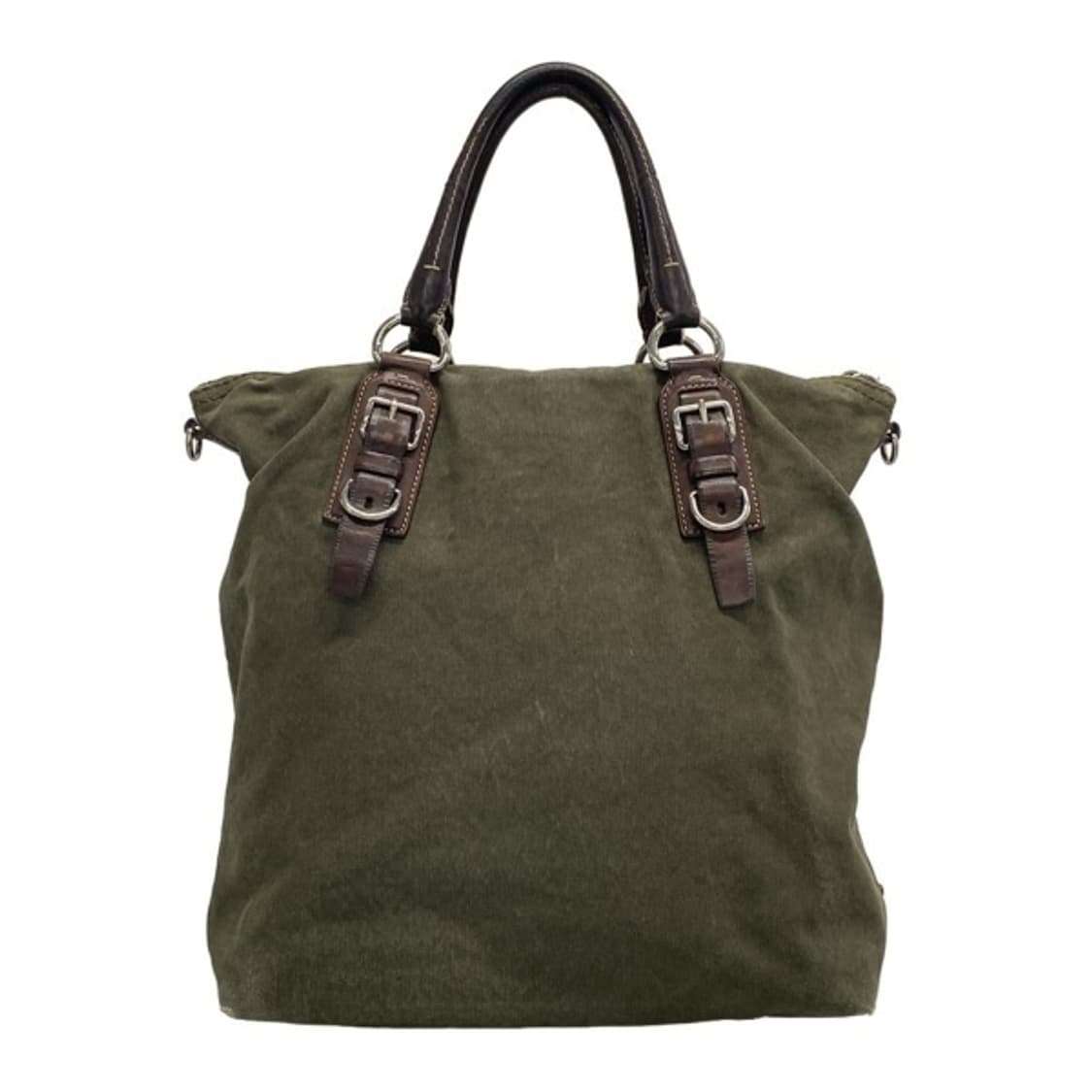 프라다 캔버스 버클 가죽 토트백 상품이미지2