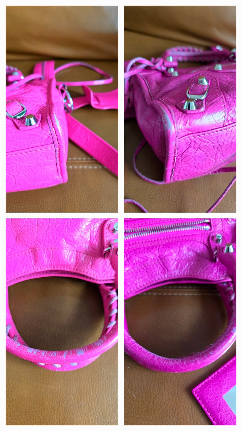 정품 발렌시아가 모터백 르시티백 시티백 미니 푸시아핑크 상품이미지7