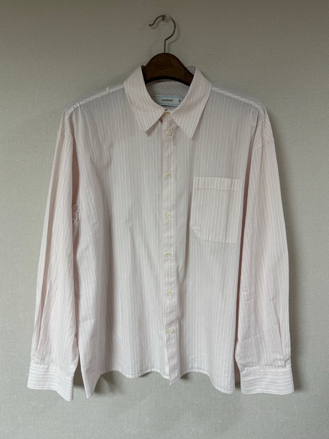 [3] WAVINESS 오리가미 스트라이프 셔츠 핑크 상품이미지3