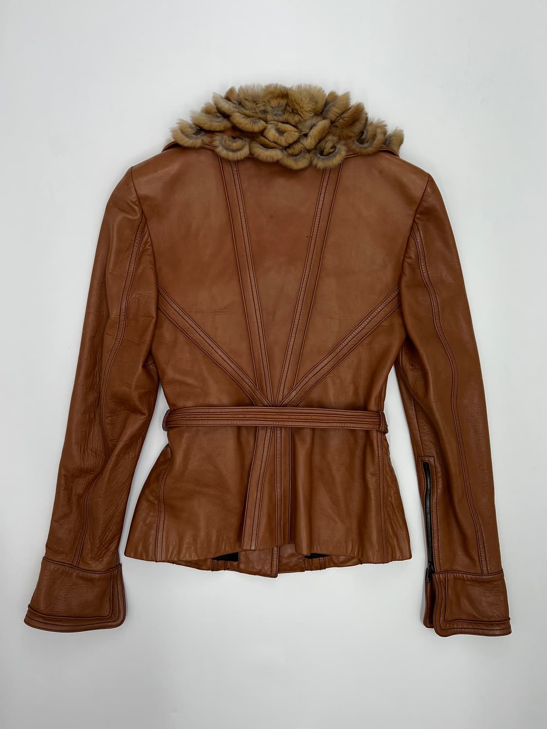 펜디 퍼 카라 바이커 레더 자켓 상품이미지3