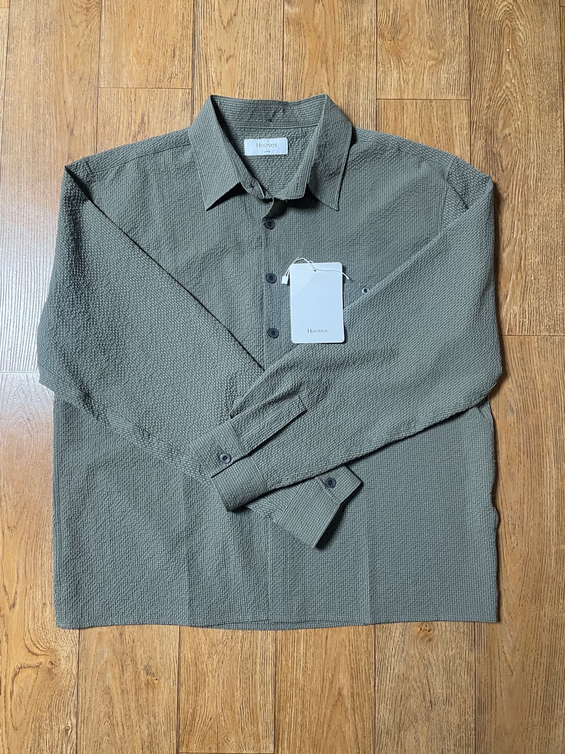 후브스 에어 그리드 체크 크롭셔츠 애쉬카키 L 새상품 상품이미지7