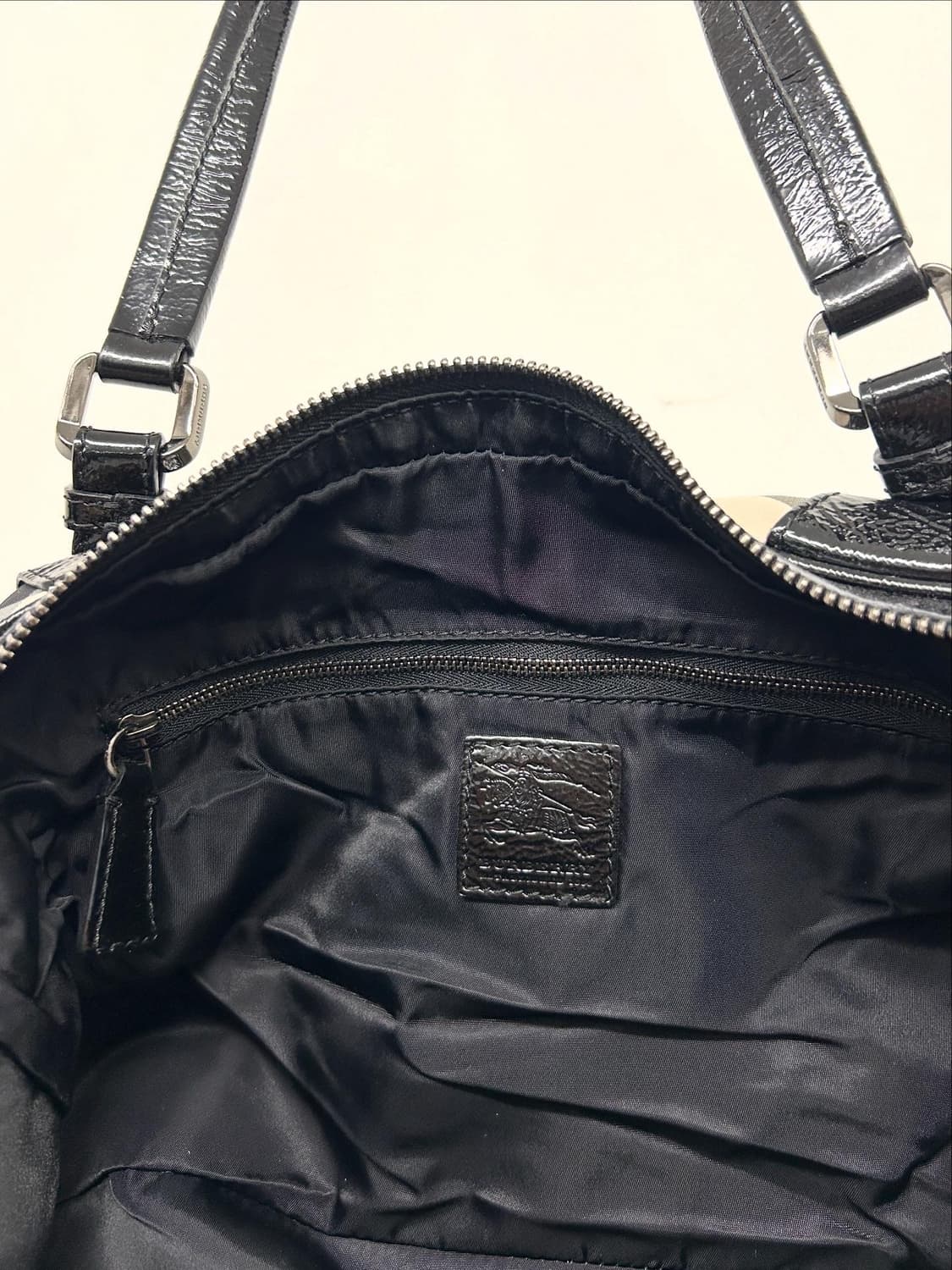 빈티지 버버리 체크 에나멜 보스턴백 & 숄더백  상품이미지6