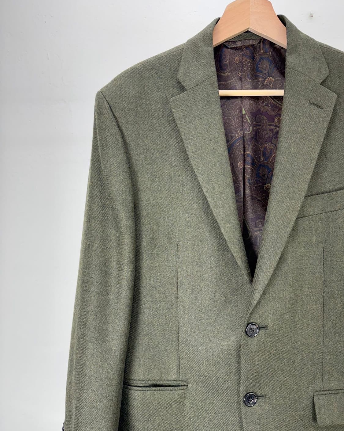 로렌 랄프로렌 솔리드 그린 노치드 라펠 2b 블레이저 상품이미지2