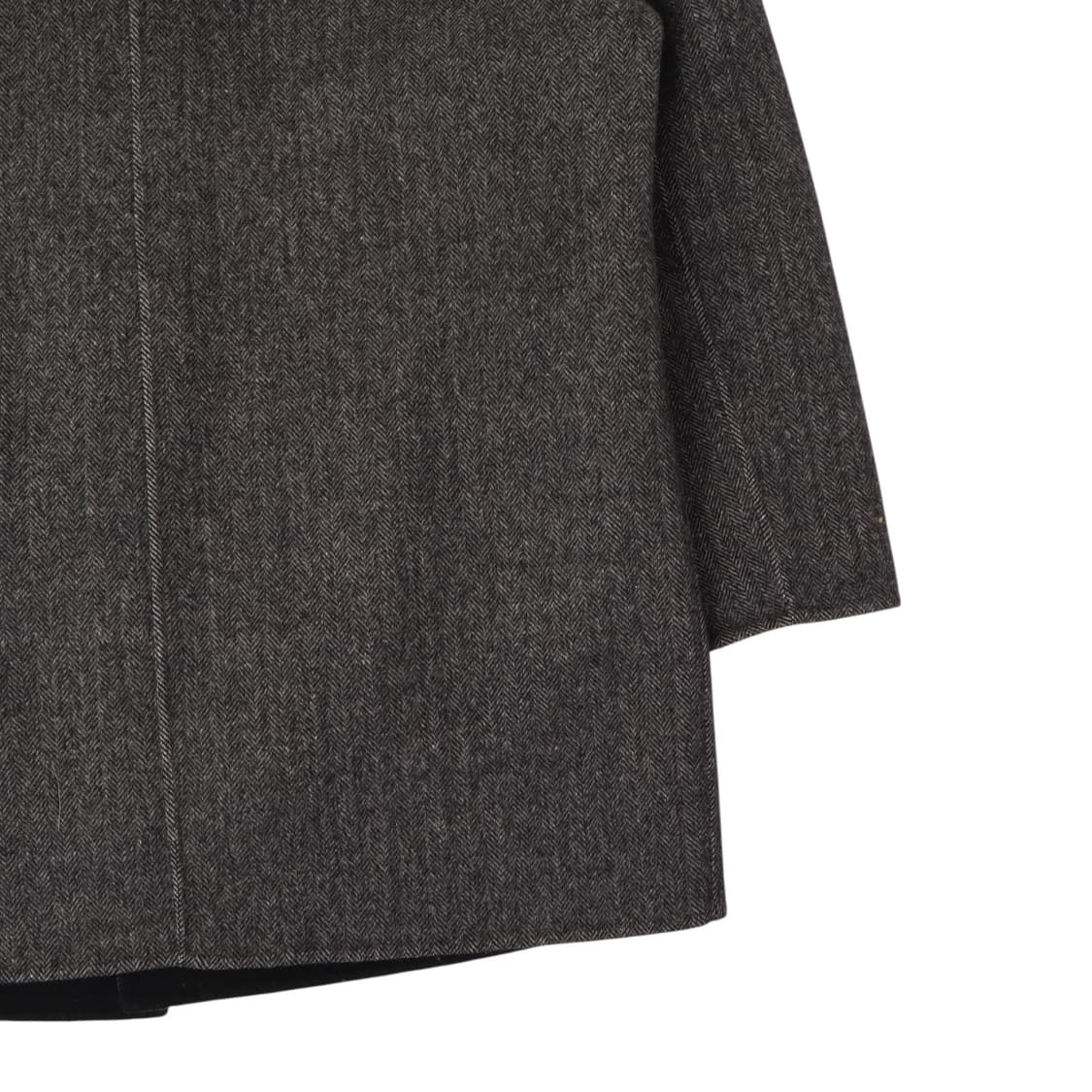 입생로랑 헤링본 배색 카라 울 앙고라 하프 코트 상품이미지7