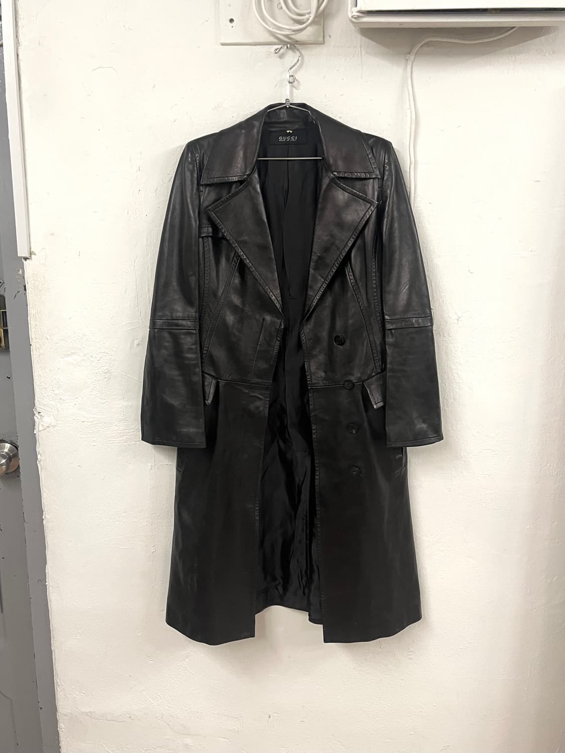 구찌 톰포드 2004 램스킨 레더 롱코트 상품이미지1