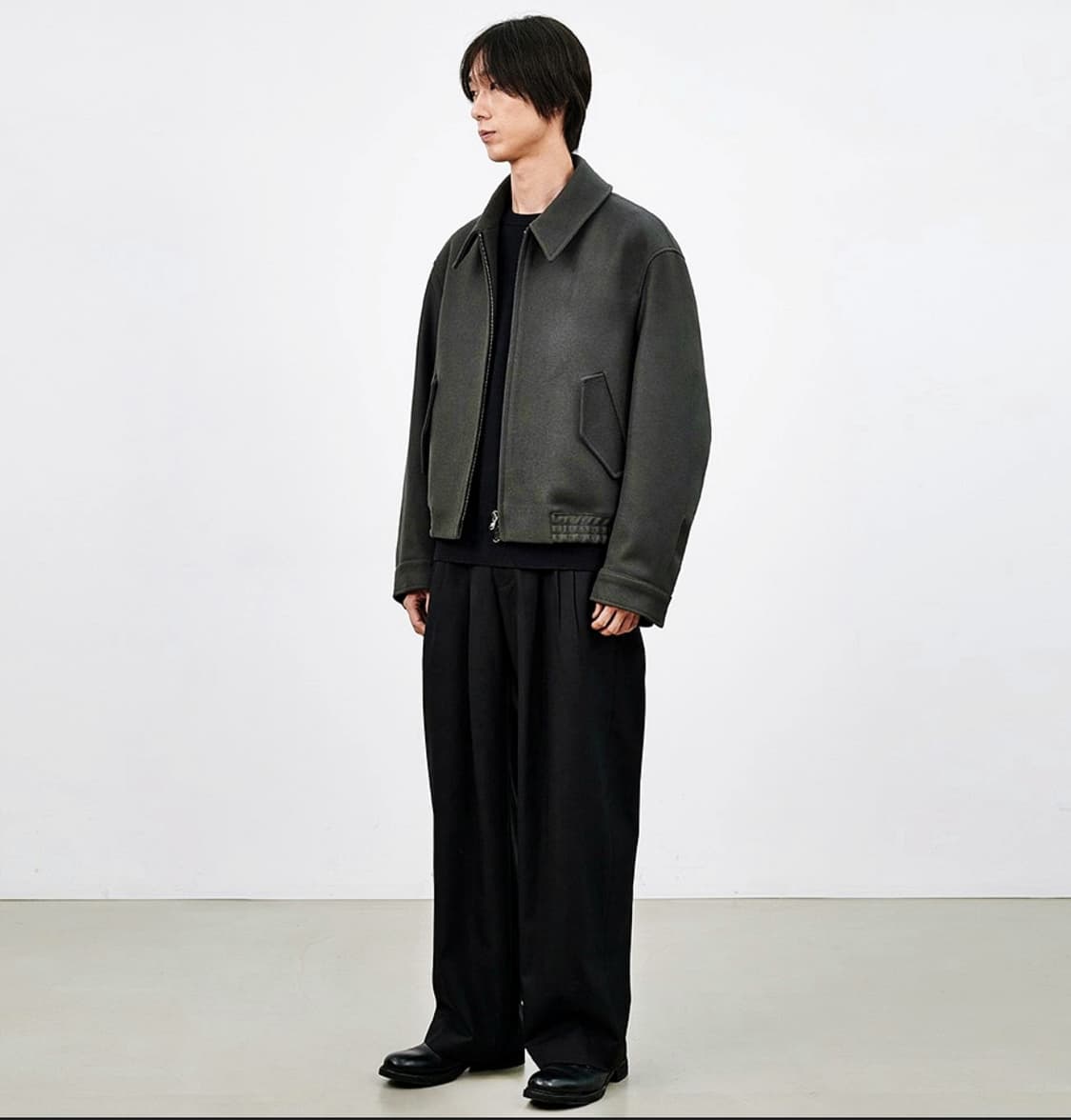 (50) 마마가리 포트베이 울 블루종 다크 올리브 상품이미지1