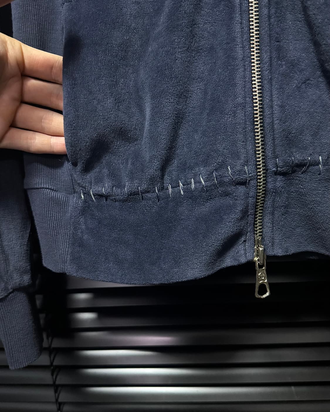 세르지오 타키니 벨벳 벨루어 투웨이 후드 집업 남색 네이비 S 90 일본 상품이미지5