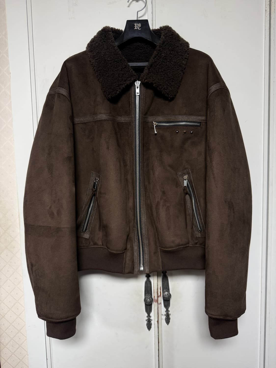 RSSC 데님 믹스 무스탕 봄버 자켓 브라운 2 상품이미지8