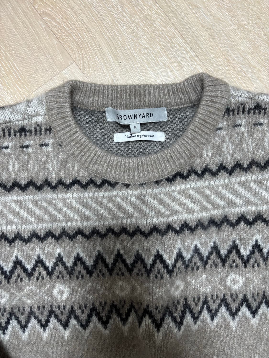 페어 아일 스웨터 브라운야드 상품이미지3