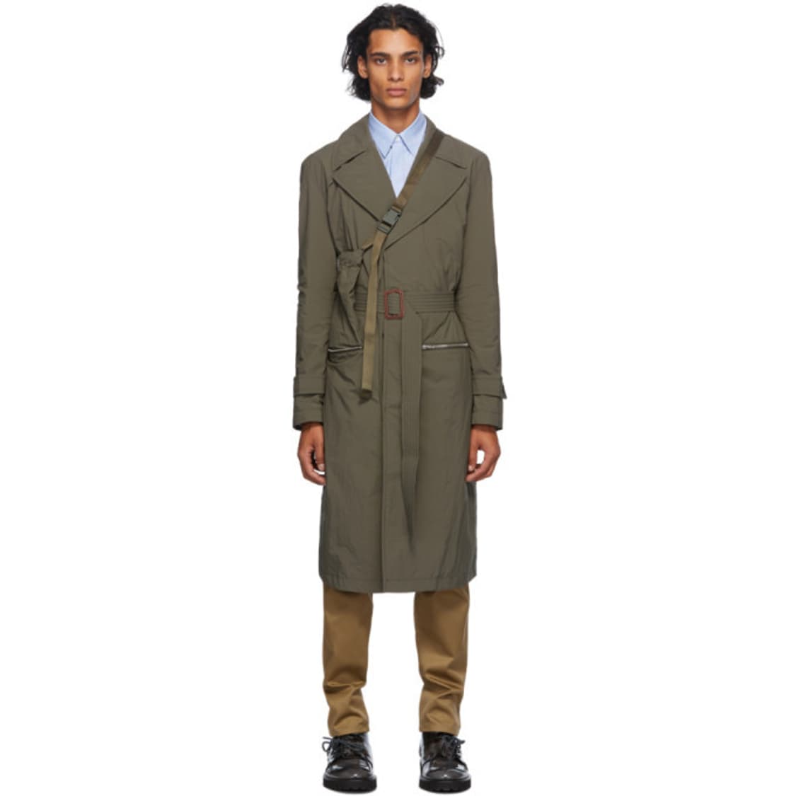 [새제품]48 마르지엘라 코트 패커블 트렌치코트 카키 스티치 자켓 나일론 상품이미지1