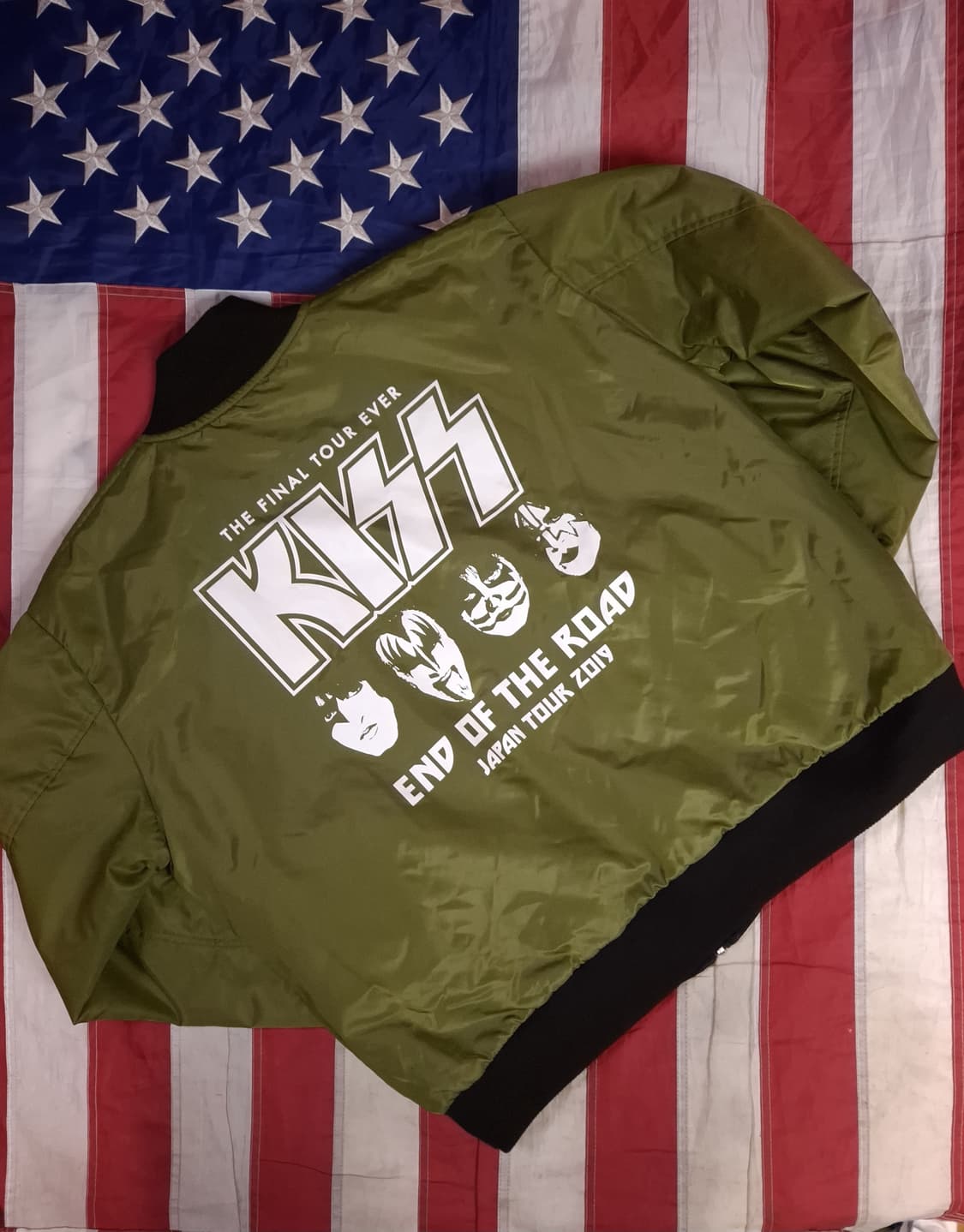 새제품급 오리지날 재팬판 KISS 키스락밴드 월드투어 MA-1 항공자켓 상품이미지2