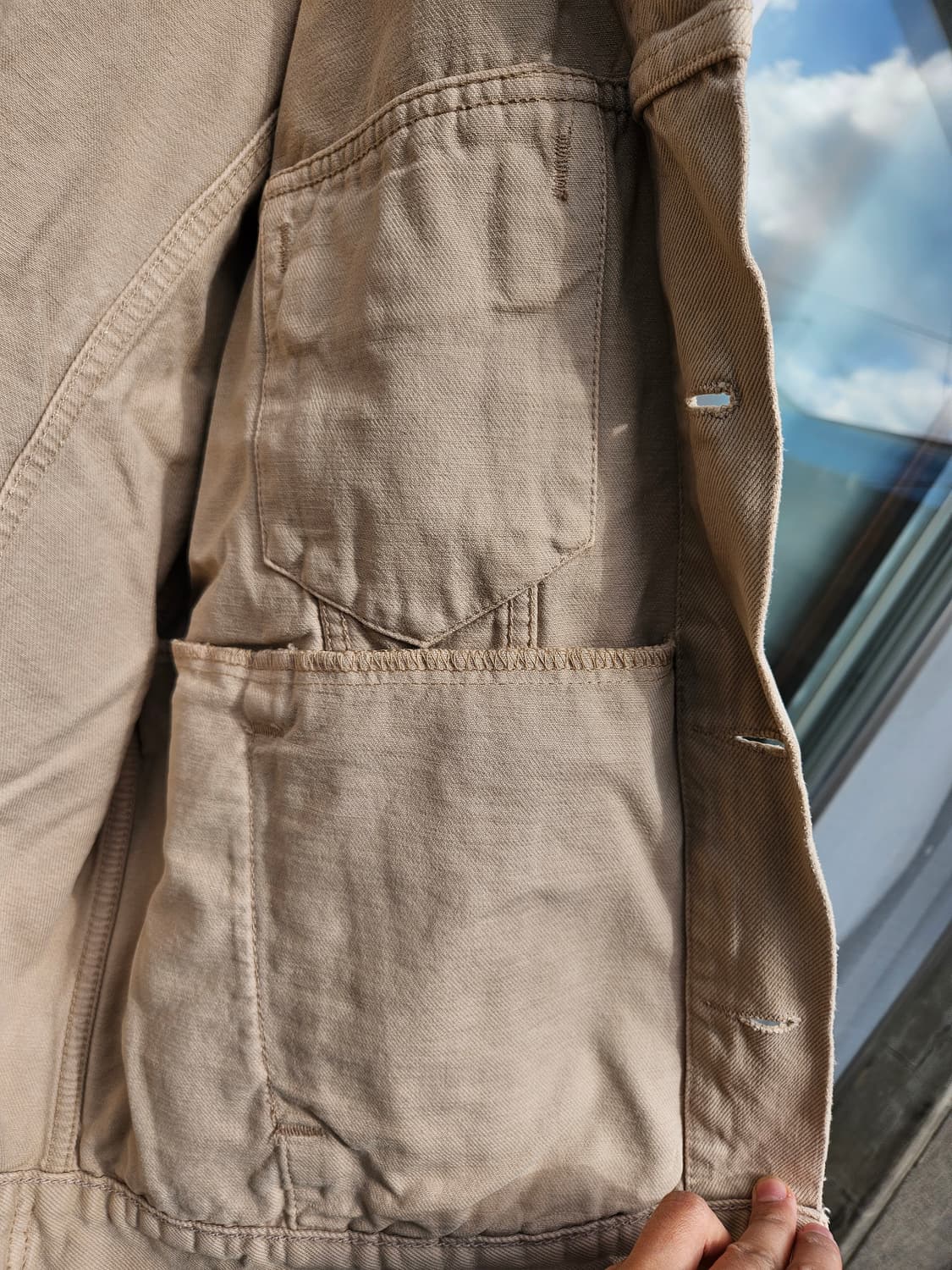 Levi's 리바이스 베이지 데님 트러커 자켓 (L, 루즈핏) 상품이미지6