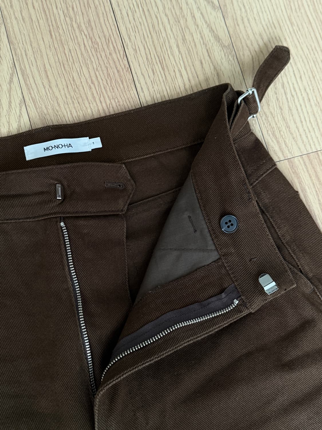 모노하 코튼 커브 팬츠 브라운 1 사이즈 상품이미지5
