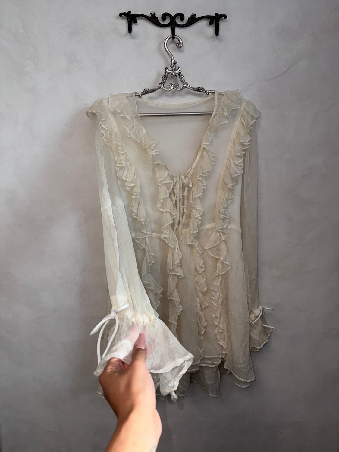 Ivory silk 100 fairy ruffle ops 상품이미지5