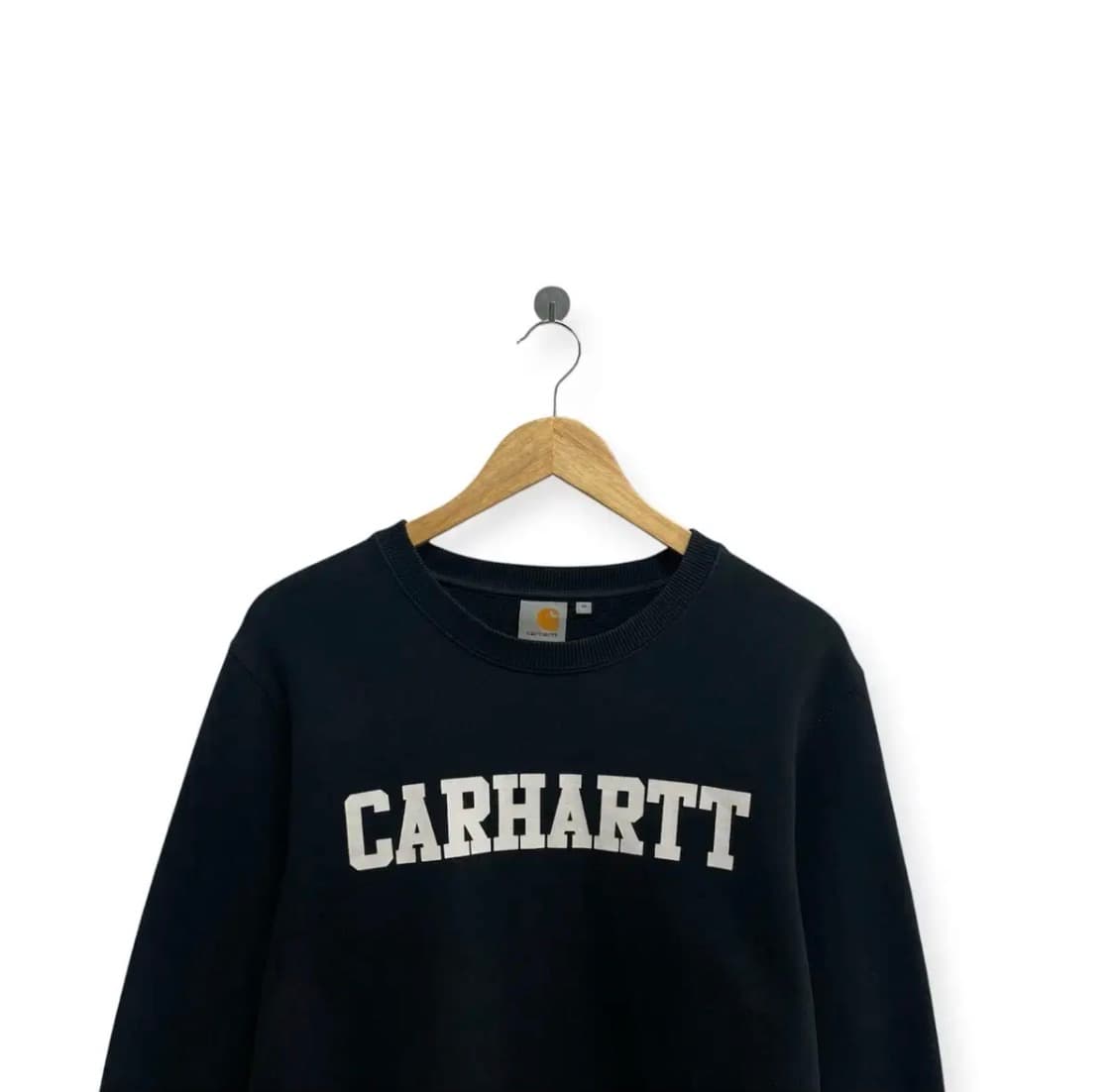 칼하트 로고 블랙 기모 맨투맨 셔츠 M 상품이미지2