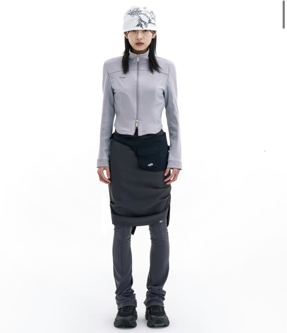 허그유어스킨 져지 스커트 레이어드 팬츠(차콜) 상품이미지1