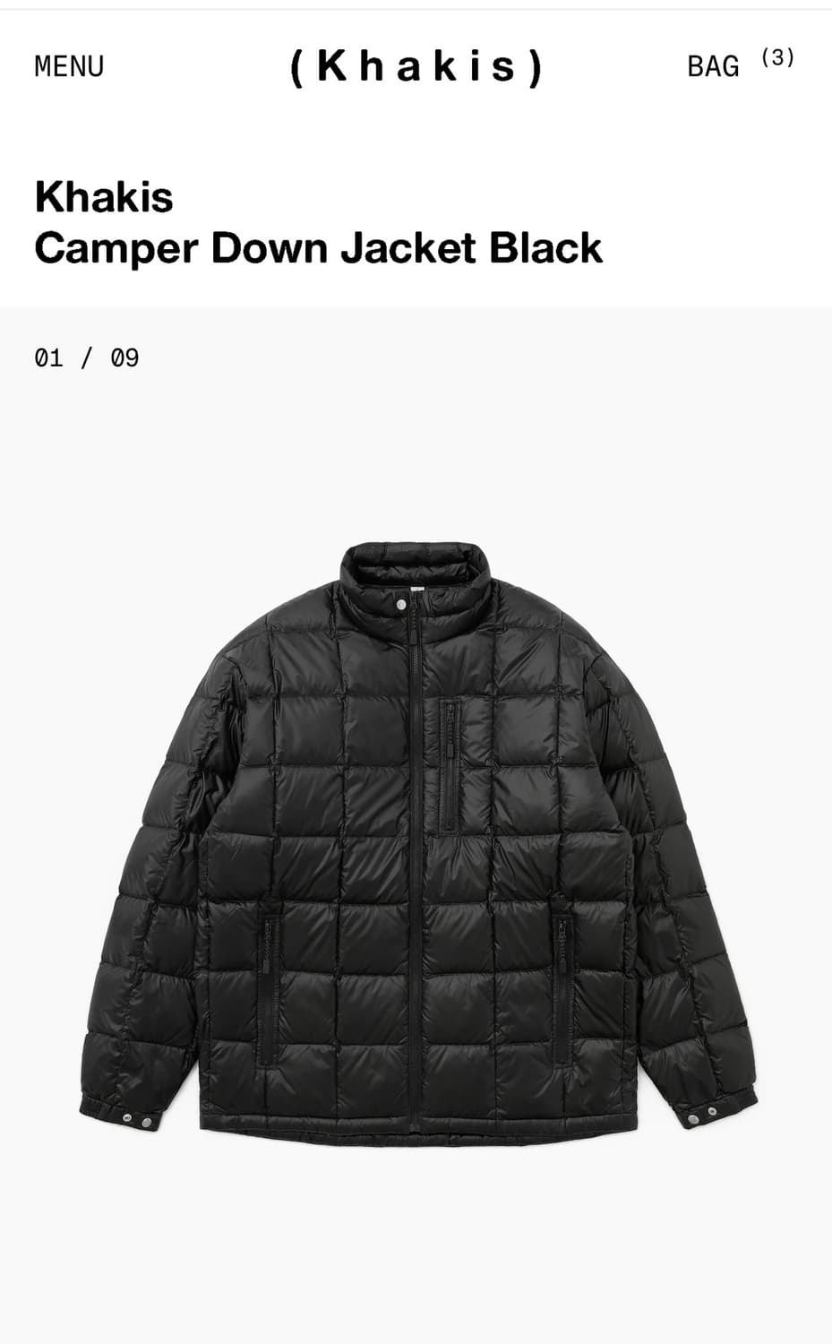 카키스 캠퍼 다운 자켓 블랙xl 상품이미지1