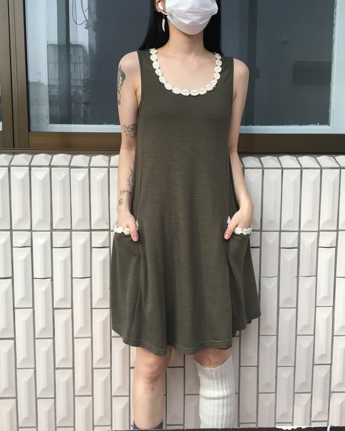 Trimming point sleeveless onepice 상품이미지1