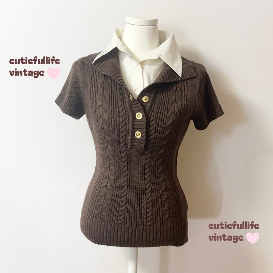 핑키앤다이안 딱붙핏 반팔 니트 상품이미지1