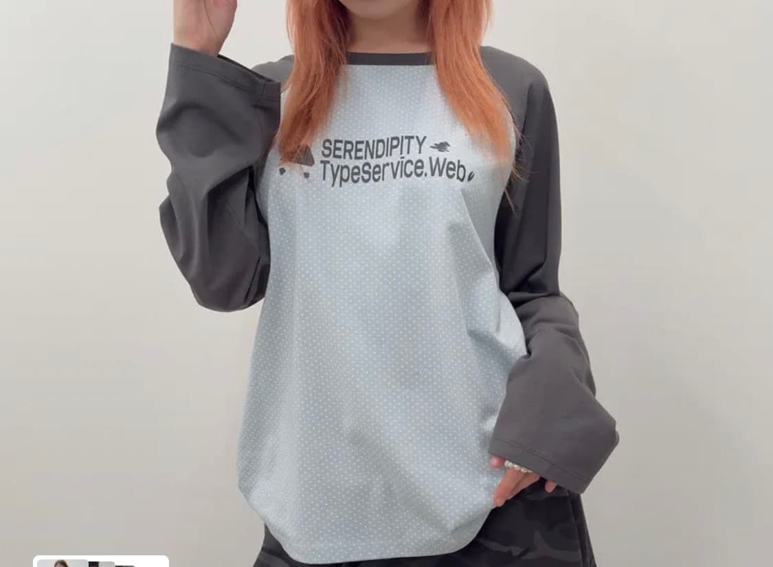 타입서비스 도트 롱슬리브 차콜 상품이미지1