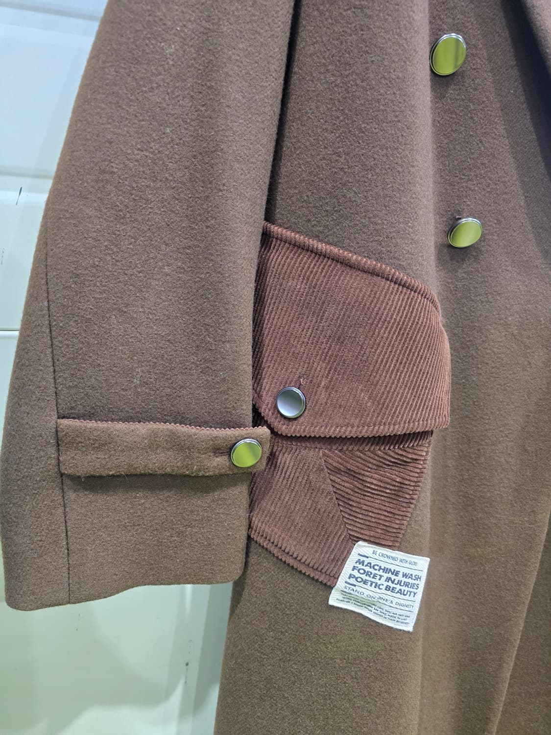 브라운 더블 울 롱 코트 상품이미지2