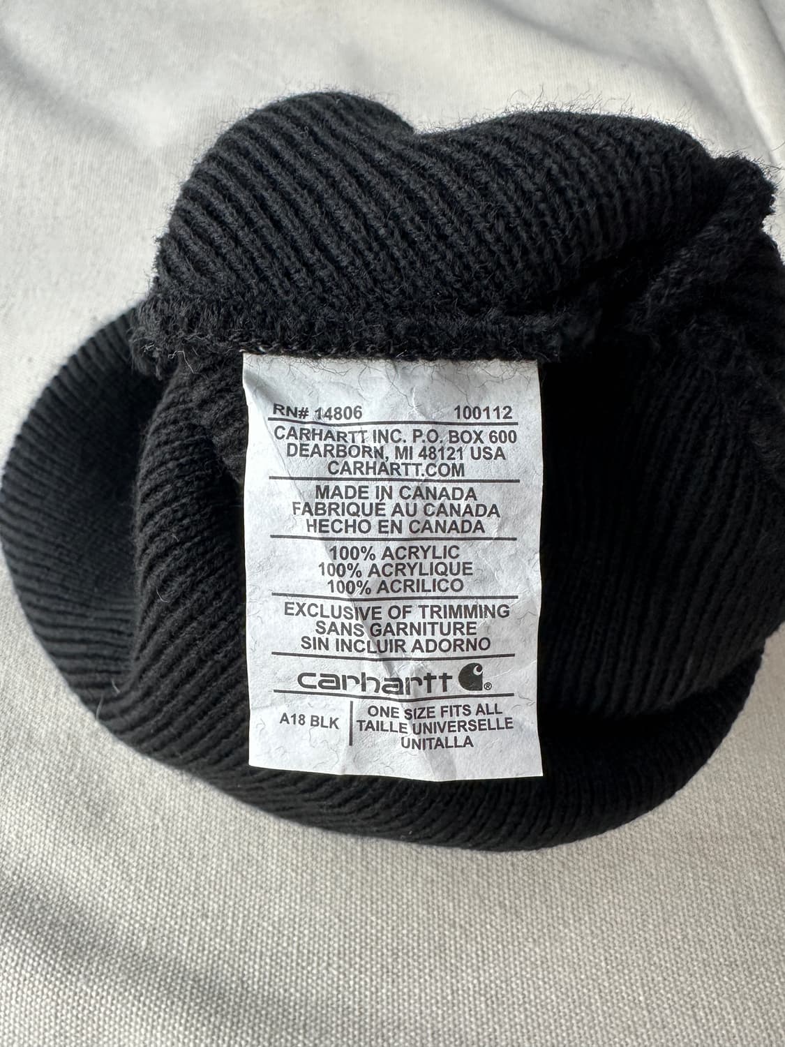 칼하트 비니 블랙(made in Canada) 상품이미지4