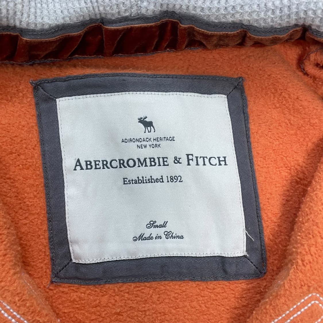 아베크롬비 스펠 로고 후드집업 오렌지 상품이미지4