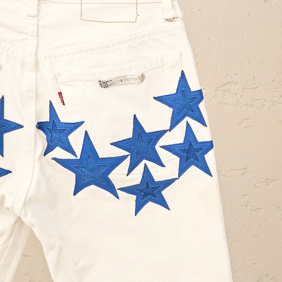 [25] 크롬하츠 스타패치 리바이스 화이트 데님팬츠 B1213C179 상품이미지4