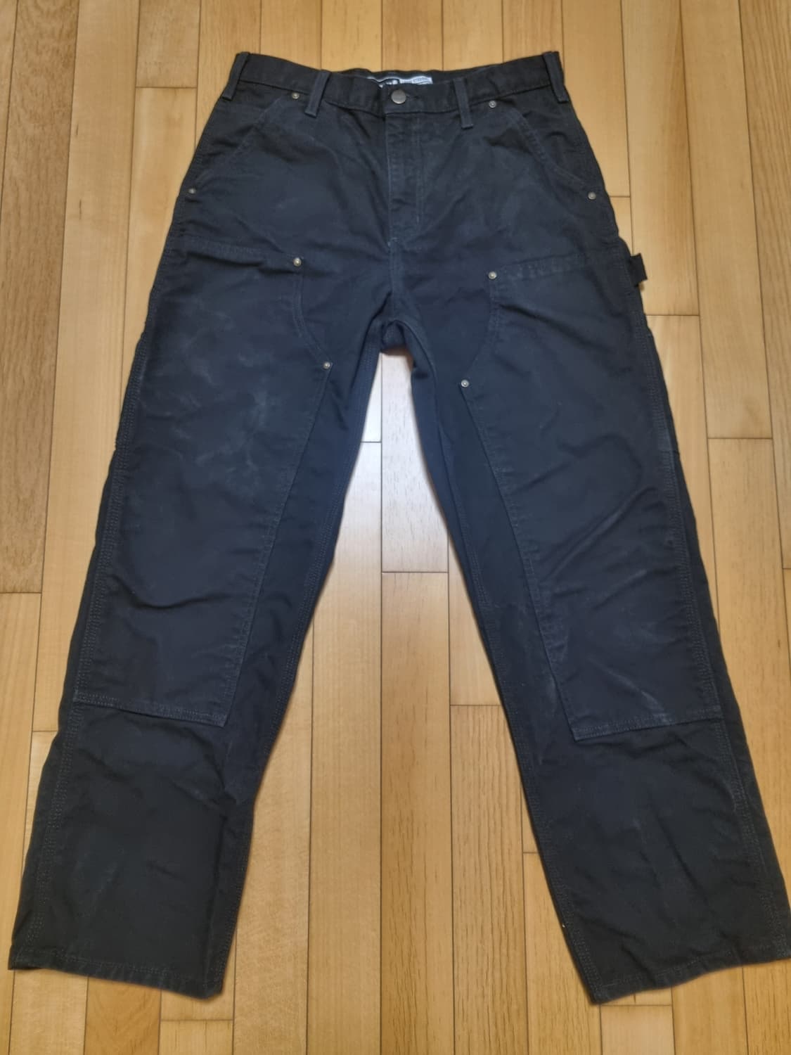 US 칼하트 더블니 워크팬츠 B136(32X30) 블랙 상품이미지1