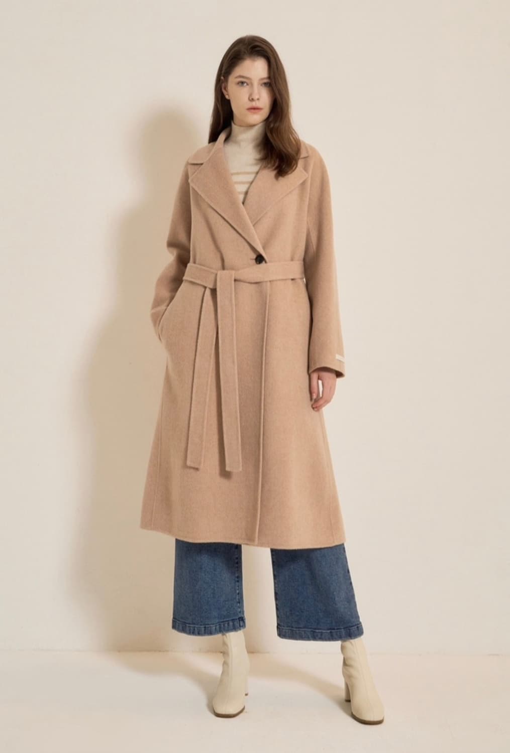 한섬 SJSJ 롱 코트 캐시미어 울 핸드메이드 롱코트 SJ 에스제이 상품이미지1