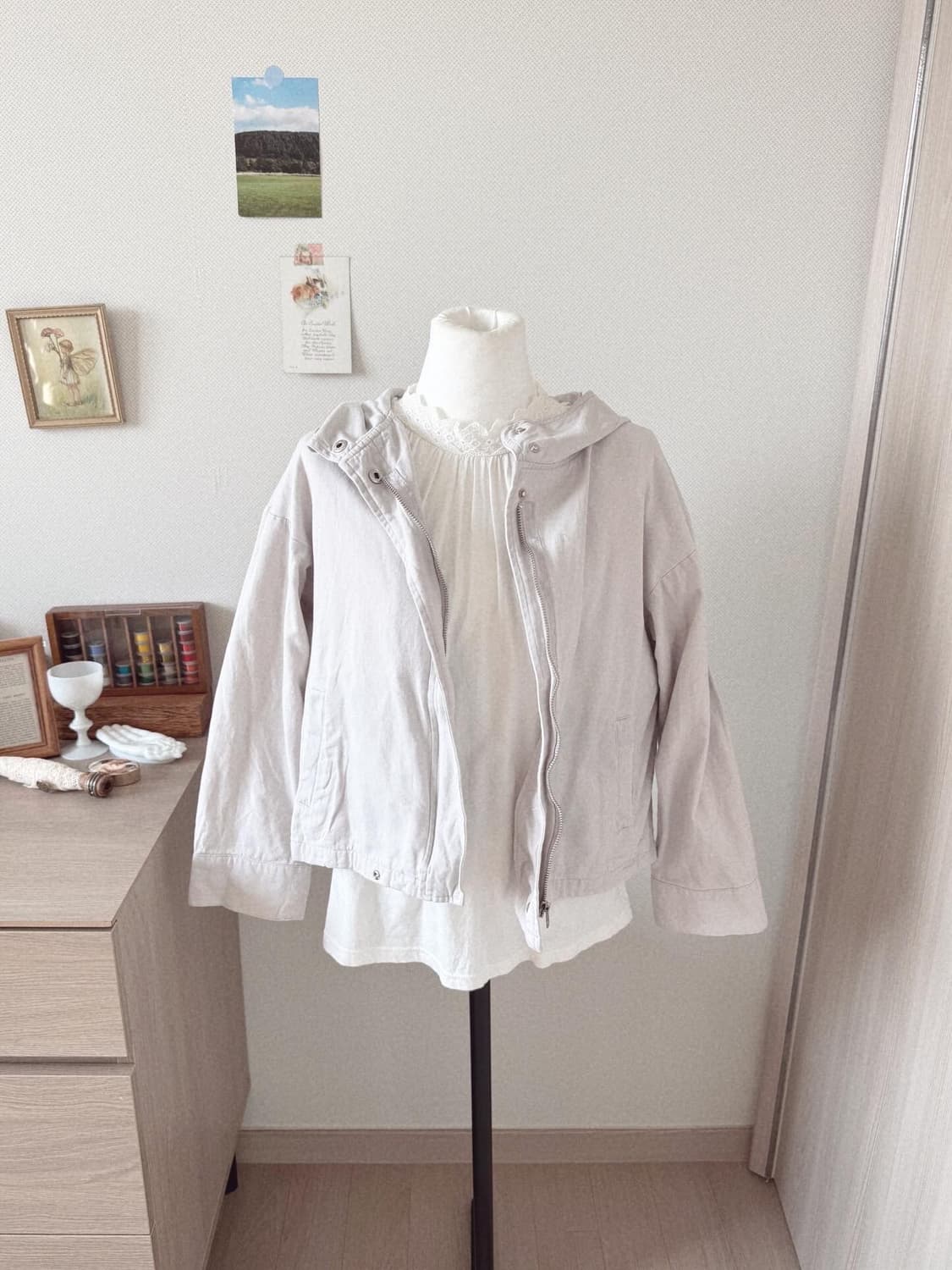 연보라색 후드 야상자켓 상품이미지1